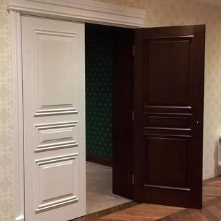 Филенчатые двери с разной отделкой с двух сторон. Эмаль и тонировка