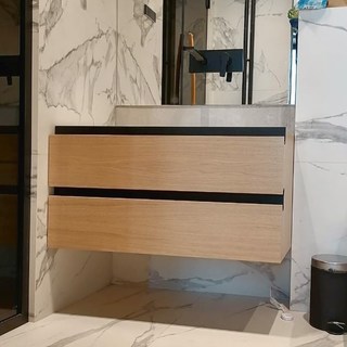 Тумба для ванной комнаты. Влагостойкий МДФ, шпон дуба. Профиль Gola