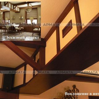 Панели, фанерованные натуральным шпоном, в интерьере ресторана